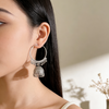 Oxidised Silver Hoop Jhumka Earrings