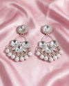 White Pearl Drop Chandbali Earrings