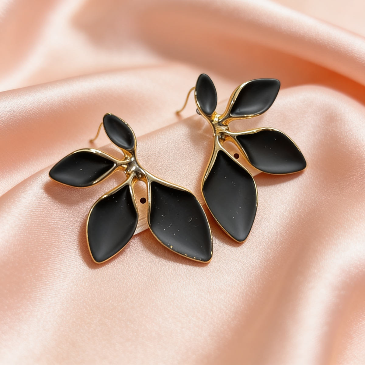 White Pearl Leaf Stud Earrings | BME