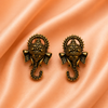 Antique Gold Ganesha Design Stud Earrings