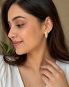 Gold-Plated Pearl Hoop Earrings