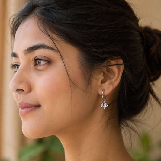 Variation Tree Small Hoops Earrings