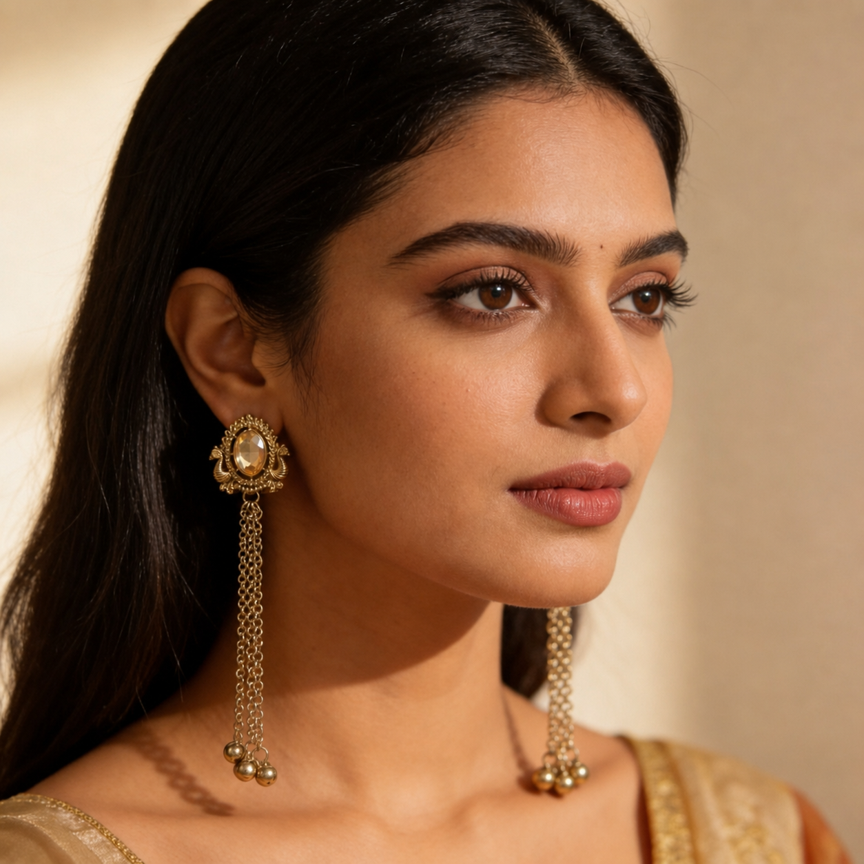 Kashmiri Earring Chain Dangler Earrings