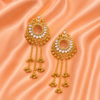 Gold Kundan Circular Chain Tassel Kashmiri Earrings | BME