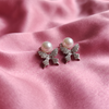 Elegant Pearl & Crystal Butterfly Stud Earrings