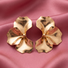 Gold-Tone Sculpted Floral Statement Earrings
