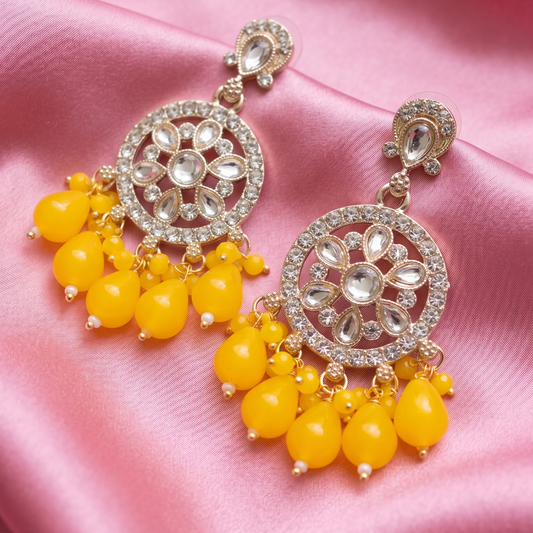 Kundan Beaded Drop Earrings
