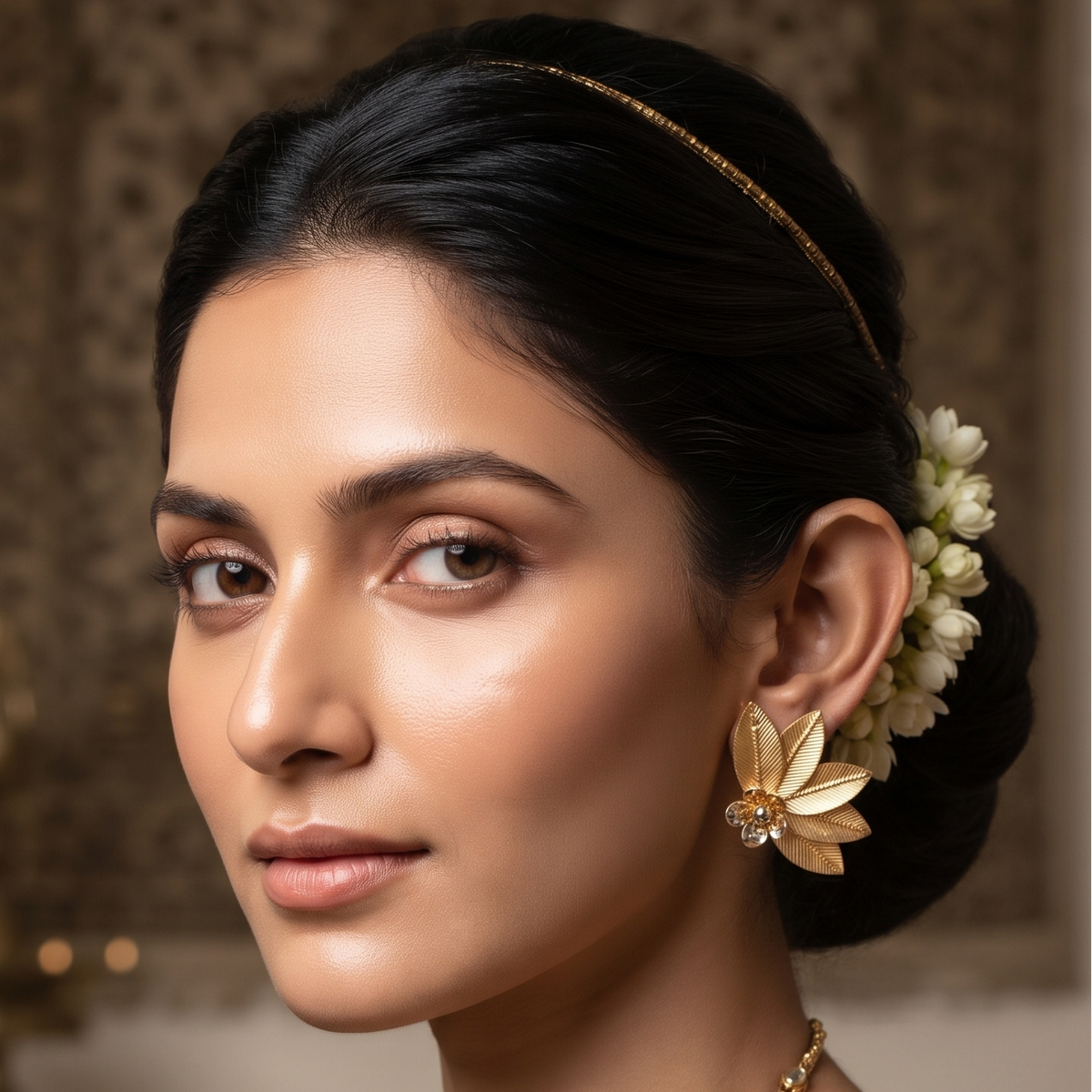 Silver Leaf Statement Earrings
