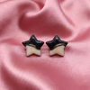 Black & White Double Star Stud Earrings