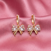 Crystal Bow Hoop Earrings – Gold & Silver