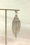 Rose Gold Crystal Fringe Earrings – Pastel Stone Statement Earrings India