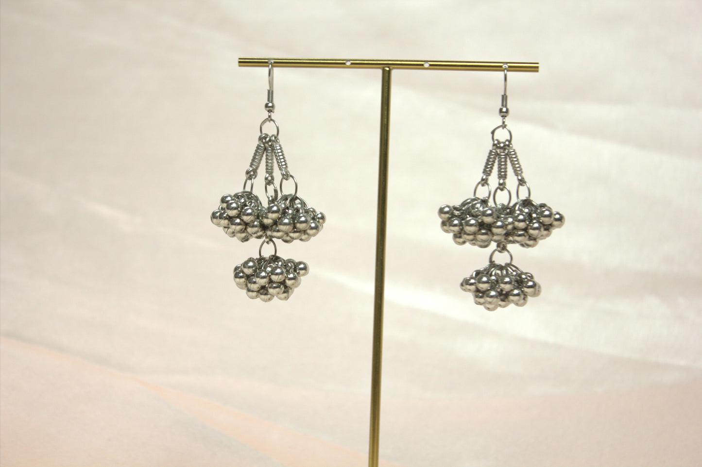 Stainless Steel Ball Dangle Earrings with Hook – Bulk Pack (Silver Tone)