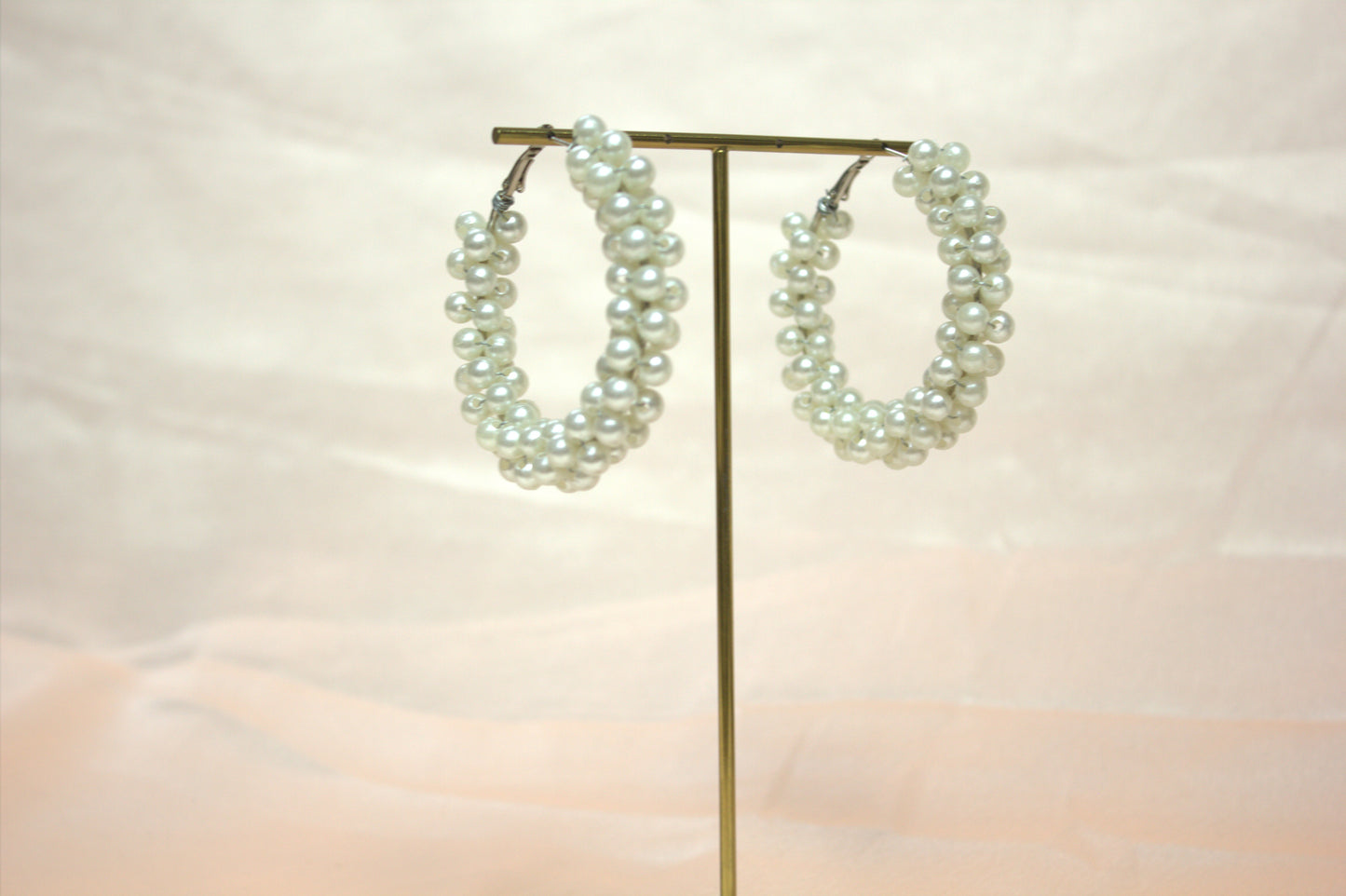 Elegant Pearl Beaded Earrings with Hook Clasp