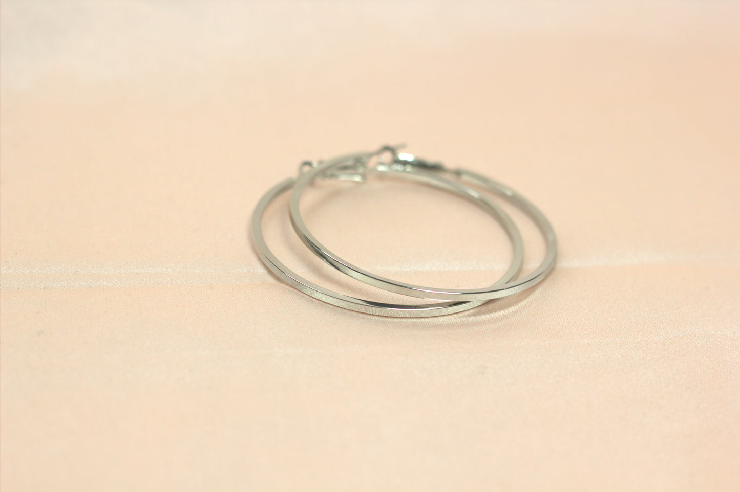 Ultra-Sleek Mirror Finish Silver Hoops