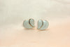 Vintage Cream Enamel Wing Studs – Gold-Trimmed Statement Earrings