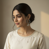 Traditional Silver Beaded Hoop Jhumka Earrings