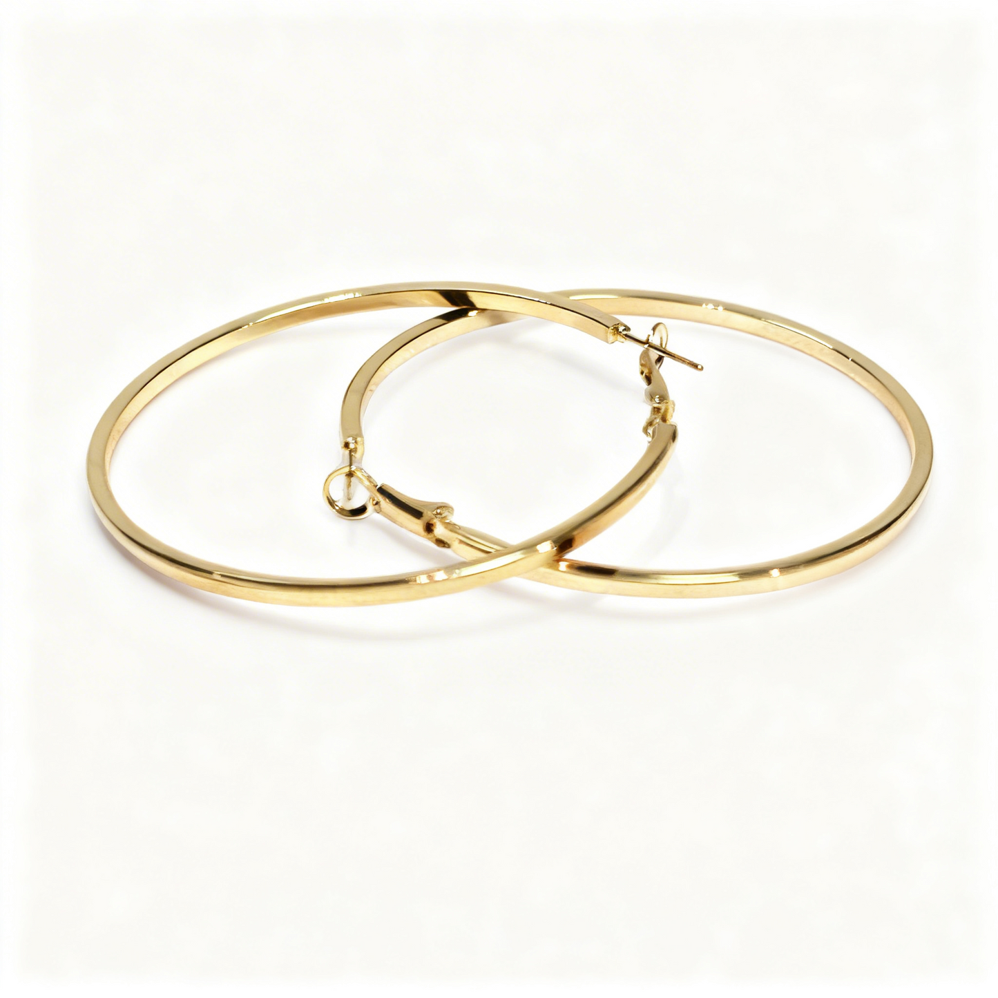 Ultra-Sleek Mirror Finish Golden Hoops