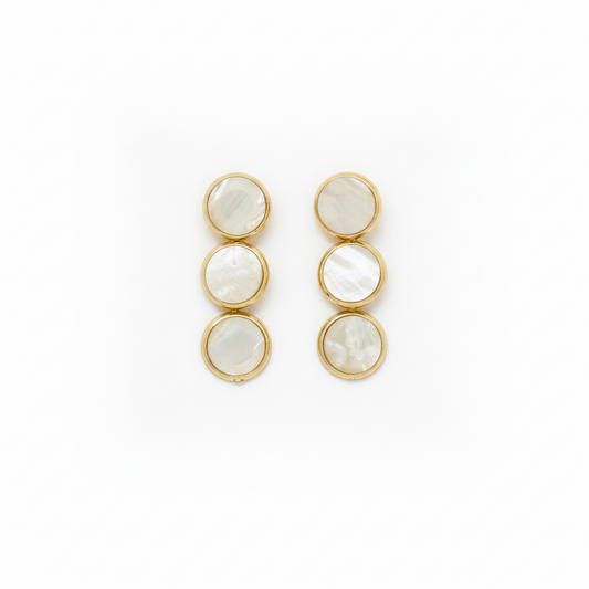 Elegant Pearl-Effect Round Drop Earrings – Classic Minimalist Jewelry