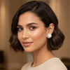 Classic Pearl Stud Earrings with Crystal Halo – Silver Finish