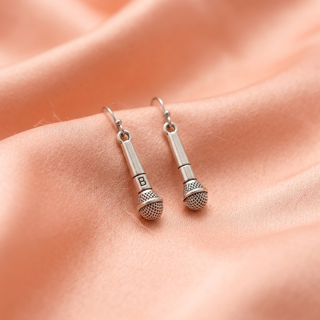 Microphone Drop Earrings - Statement Jewellery Quirky Design