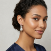 Silver Textured Hoop with Dual Pearl Drop Earrings – Statement Pearl Design