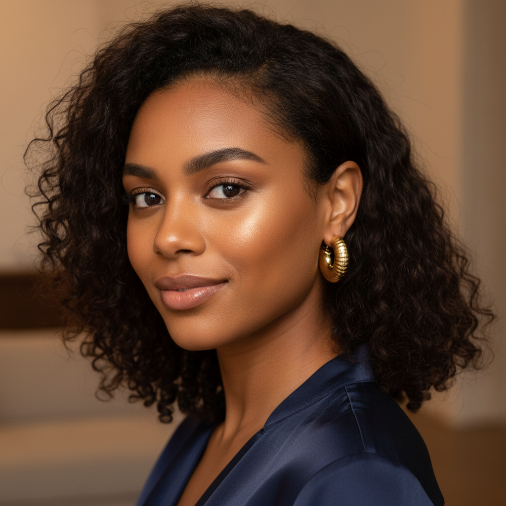 Textured Chunky Hoop Earrings- Stainless Steel
