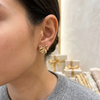Gold Ribbon Bow Statement Earrings – Elegant Designer Style