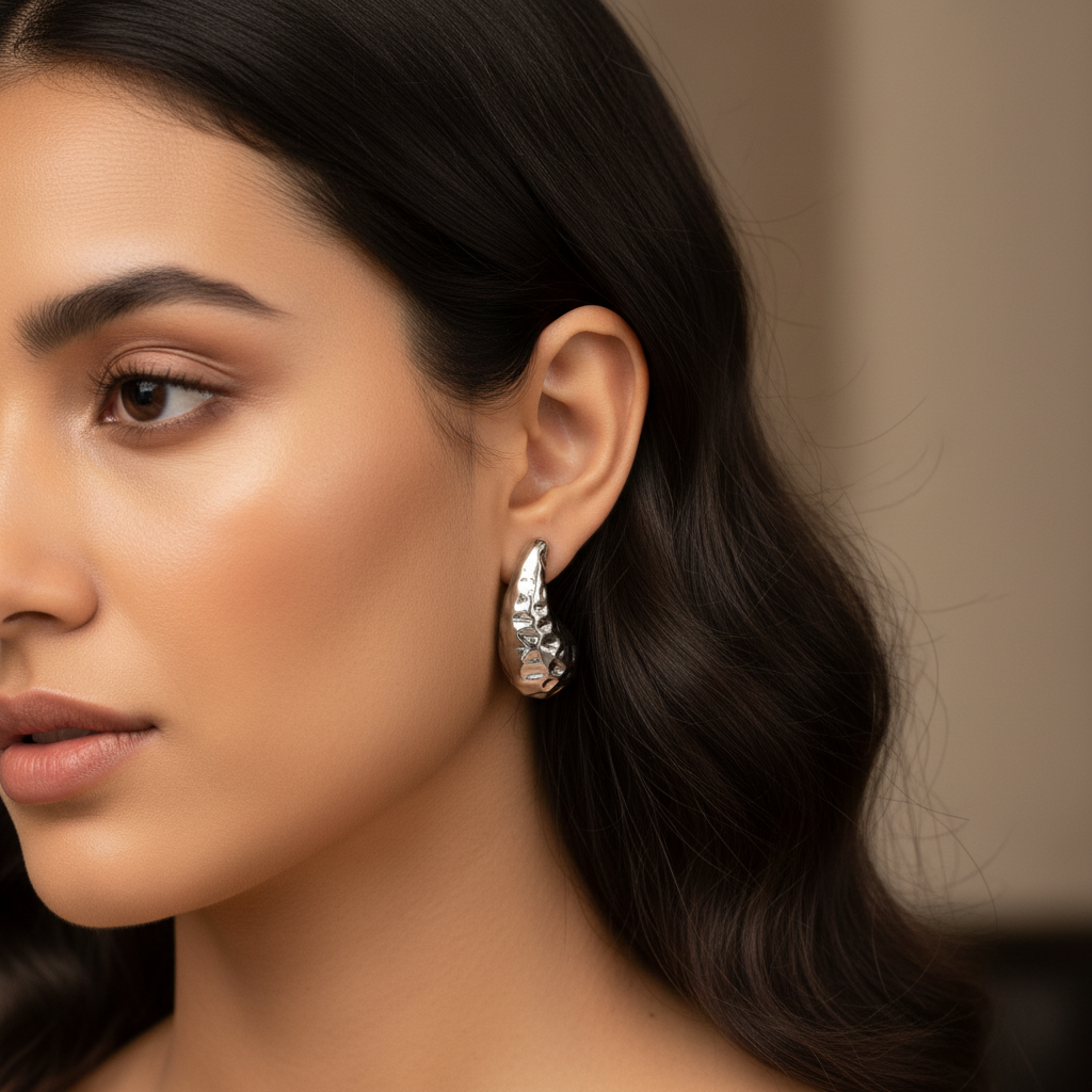Textured Gold Crescent Earrings – Bold Statement Jewelry