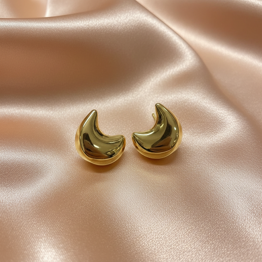 Chunky Gold Dome Hoop Earrings – Nickel-Free Statement Jewelry