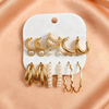 Gold & Pearl Hoop Earrings Set (9Pairs) – Trendy Multi-Style Combo