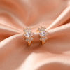 Premium Crown CZ Stud Earrings – Gold Finish-American Diamond | BME