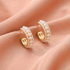 Elegant Pearl Hoop Earrings with Gold Finish Detailing | BME