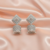 Oxidised Silver Square Jhumka Earrings | BME