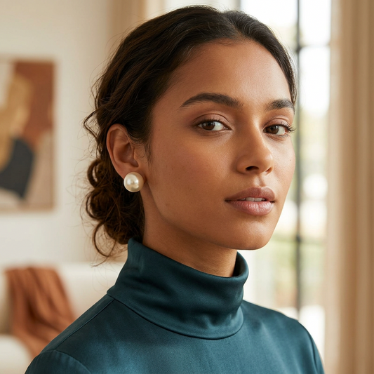 Classic Pearl Stud Earrings Set – Multi Size Elegant Collection