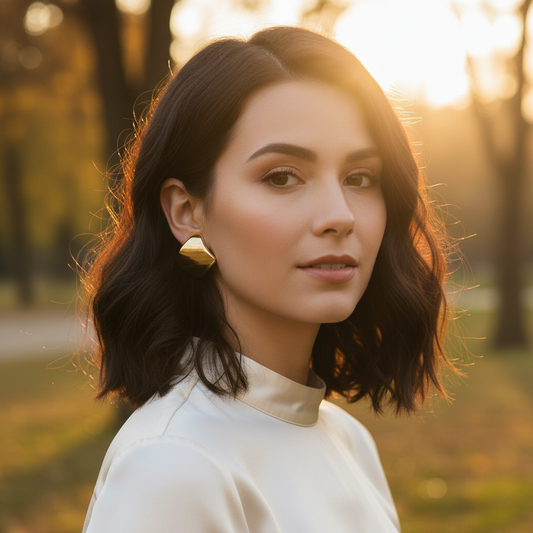 Minimal Gold Geometric Stud Earrings – Modern Statement Jewelry