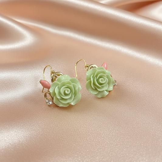 Elegant Rose Floral Earrings – Lightweight Fashion Jewelry