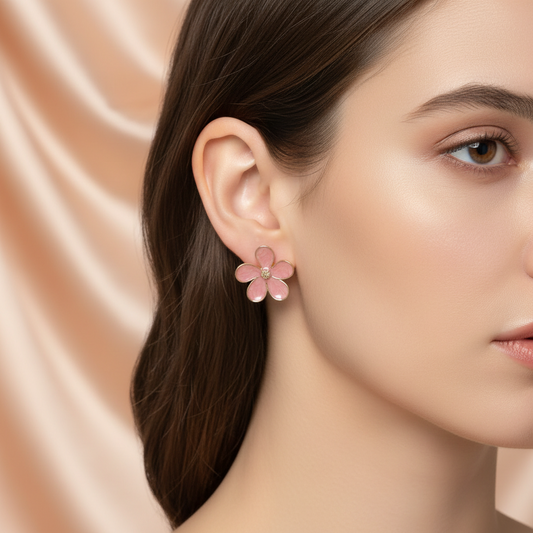 Flower Stud Earrings for Women – Blue Pearl Floral Studs Online India