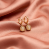 Gold Coin Drop Hoop Earrings – Minimal Everyday Elegant Design
