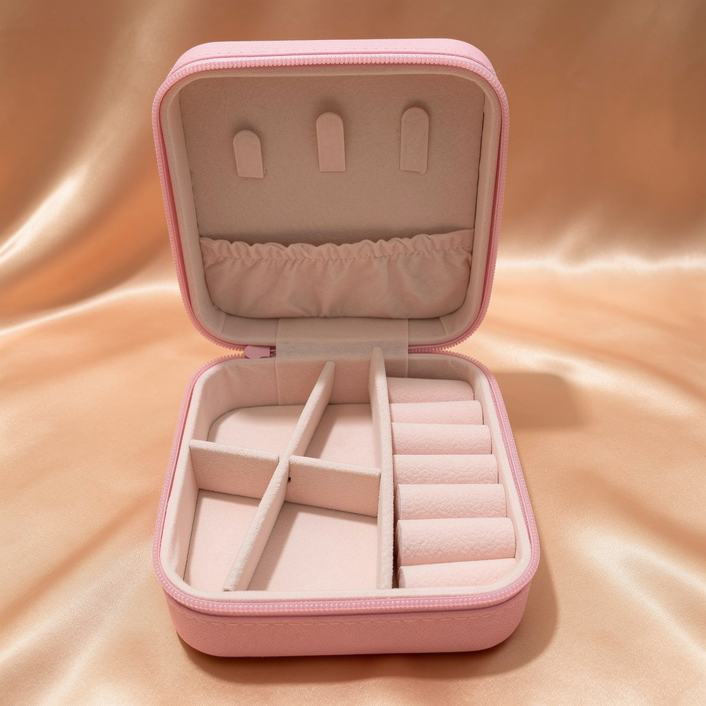 Premium Travel Jewelry Organizer Box – Compact Storage Case with Compartments