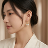 Pearl Bloom Bud Drop Earrings – Gold-Finished Botanical Studs