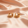 Elegant Gold-Tone Wide Hoop Earrings- Stainless Steel | BME