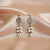 Boho Shell Drop Earrings – Silver Mirror Accent Dangle Earrings India