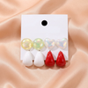 Trendy Pastel & Heart Drop Earrings - Set of 4