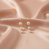 Gold Multi-Pearl Drop Earrings – Elegant Long Dangle Design