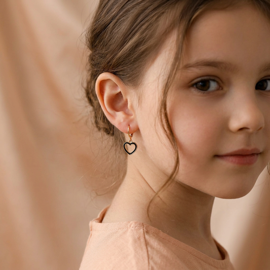 Heart Earrings for Kids (Gold Hook) | BME