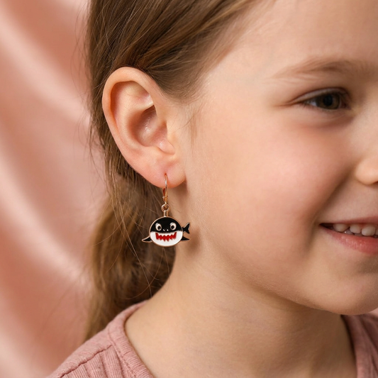 Drop Earrings for Kids : Baby Shark Design