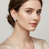 Pearl Cross Stud Earrings – Elegant Statement Design