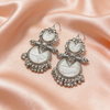 Silver Pearl Chandbali Earrings