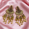 Multicolor Gold Peacock Jhumka Earrings