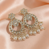 Pearl Drop Kundan Chandbali Earrings